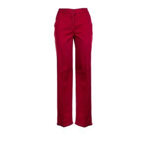 VIA MASINI 80 Women's Classic Fit Straight Leg Trousers with Frayed Hem Women